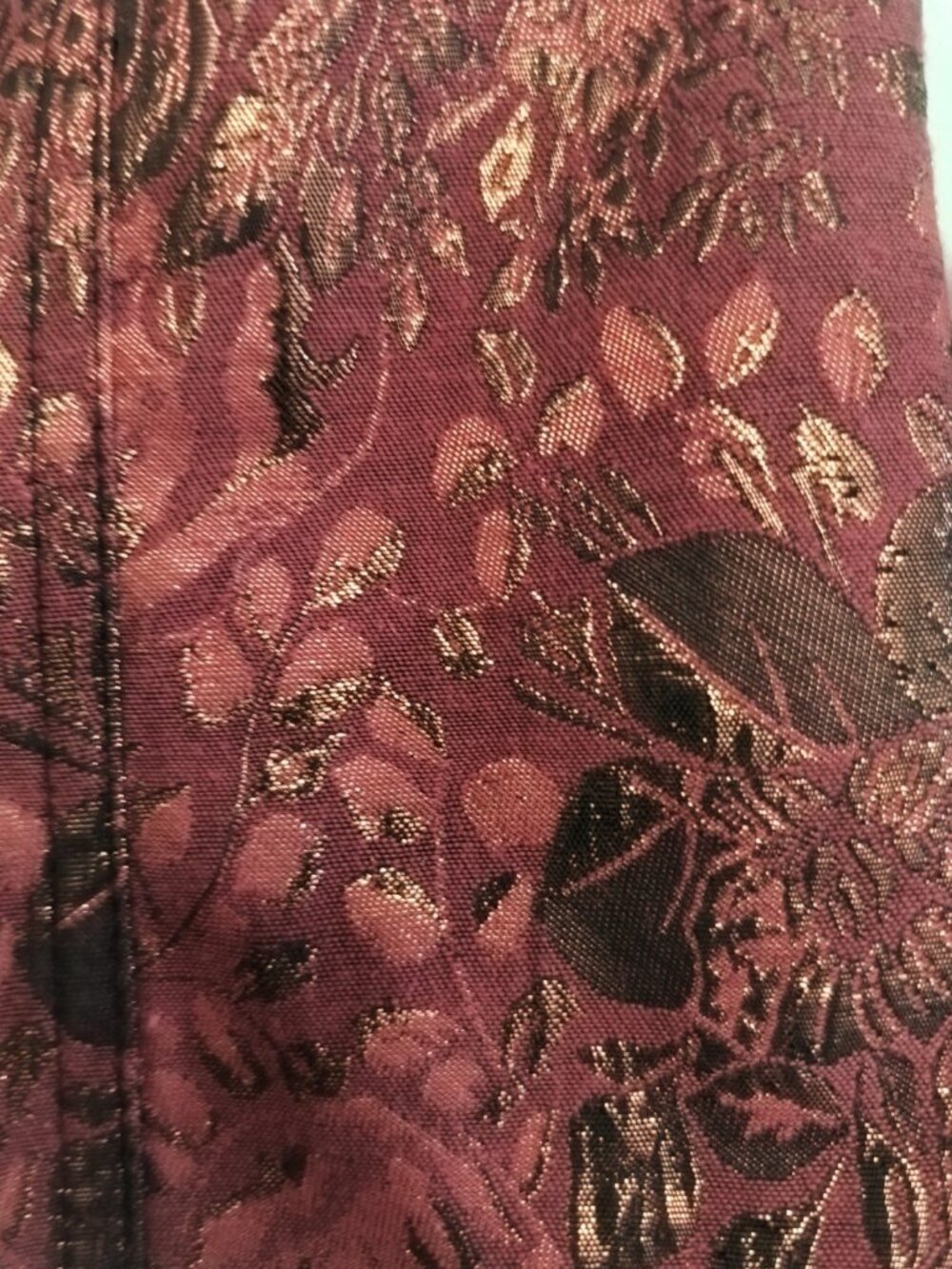 Kim Rogers Petite 12P Jacket Red Metallic Floral Zip-Up Brocade Style Top - Picture 5 of 12
